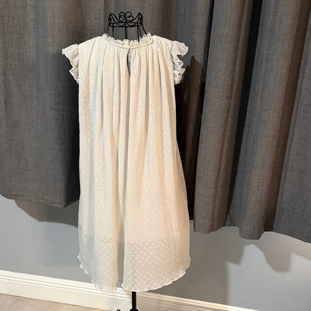 Zara Elegant Off White Gray-ish Lace Kids Dress - Picture 4 of 6